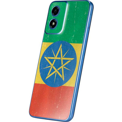 Ethiopia Flag Distressed Moto G Play 4G (2024) Skin